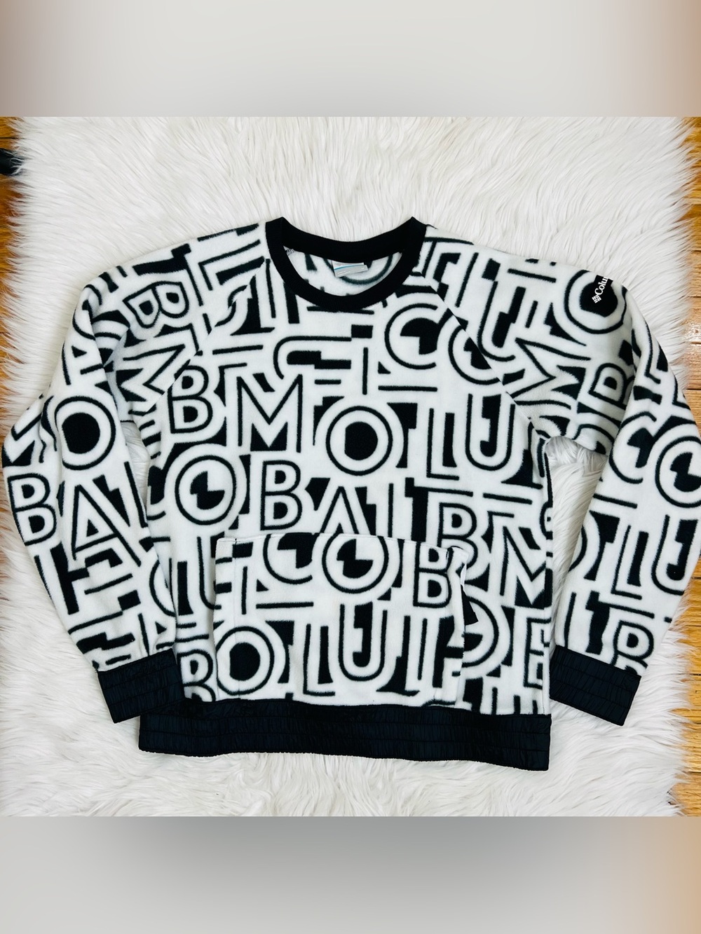 NWOT! Columbia Exploration Fleece Crew Pullover Black/White Womens Sz M